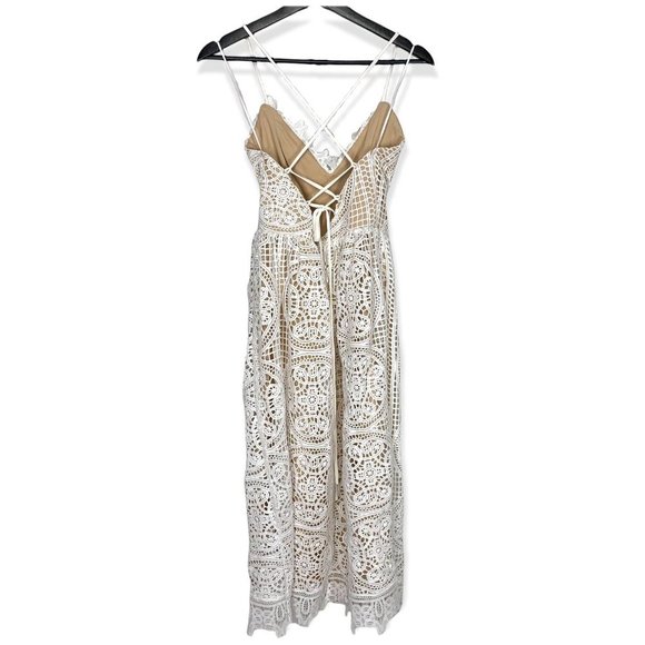 NWT AEOM Crochet Lace Halter Sheath Dress Small - Picture 2 of 12